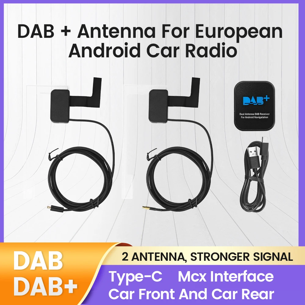 European Digital Broadcasting Dual Antenna DAB+ MCX Interface Android Car Radio Antenna Signal Receiver For VW Buick Opel Fiat