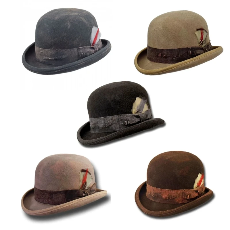 

Wool Panama Hat Fedora Western Short-Brim Hat Gentlemen Photo Props Western Fedora for Men Women Unisex Wear