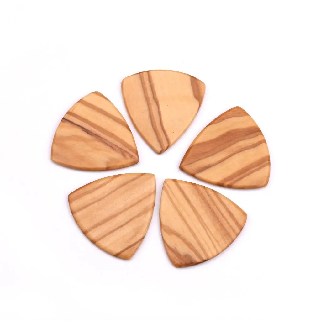 Guitar Plectrum Wood Guitar Picks 2mm Olive Wood Picks Triangle