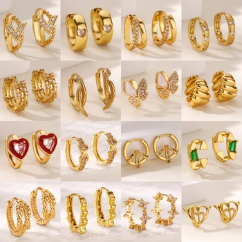 Vintage Exquisite Stainless Steel Geometry Stud Earrings for Women Imitation Pearl Gold Plated Drop Earrings Jewelry Party 2025