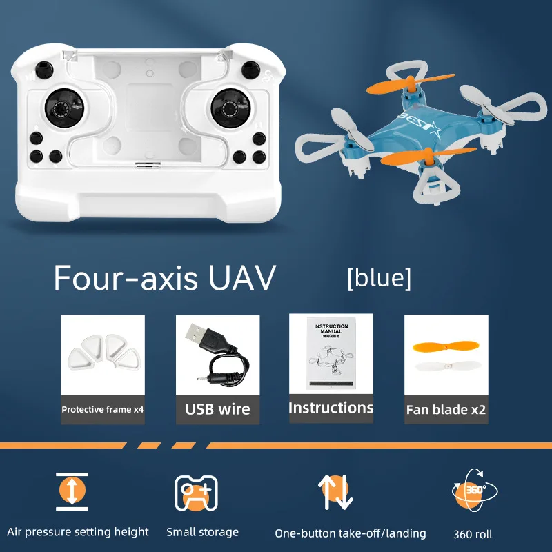Drone enfant hauteur fixe 2.4G quadricoptère LED - Bleu ou Noir