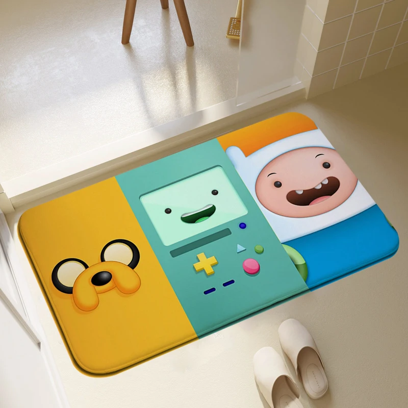 

Absorbent Floor Mat Adventure Time Custom Kitchen Gaming Room Decoration Children Prayer Rug Non-slip Welcome Bath Door Mats