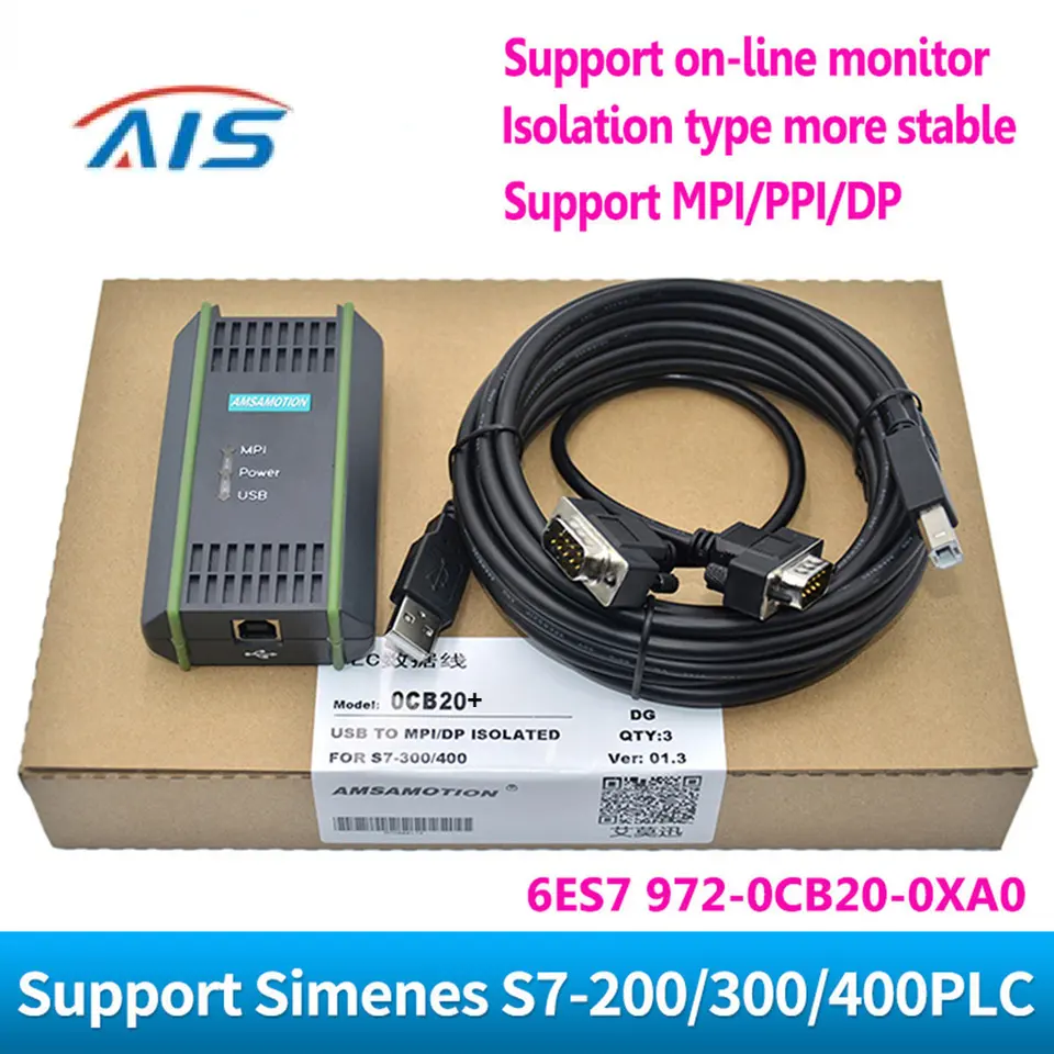 Cavo PLC per Siemens S7 200/300/400 6ES7 972-0CB20-0XA0 USB-MPI PC USB-PPI, Nero Cavo PLC per Siemens S7 200/300/400 6ES7 972-0CB20-0XA0 USB-MPI PC USB-PPI, Nero