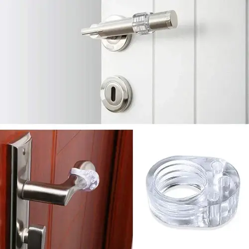 Door Stop Doorstop Baby Safety Supplies Transparent Silicone Door Handle Pad Home Improvement Wall Impact Buffer Skirt Bikini - Image 4