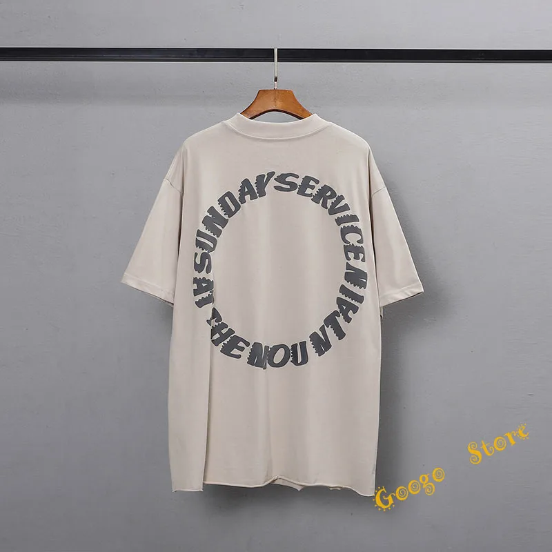 

2022SS Casual Loose Kanye West Trust God T Shirt Men Women 1:1 High Quality 3D Foam Printing Sunday Service Top Tee