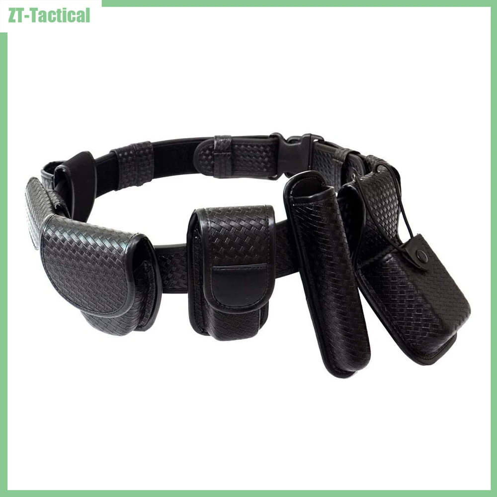 

8 in 1 Basketweave Sentinel Duty Web Belt, Police Duty Belt Rig, Security Modular Law Enforcement Duty Belt with Pouches