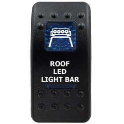 Marine Grade Waterproof Rocker Switch with Blue LED Light Bar, 12V, ON/OFF Options (ROOF LED LIGHT BAR)