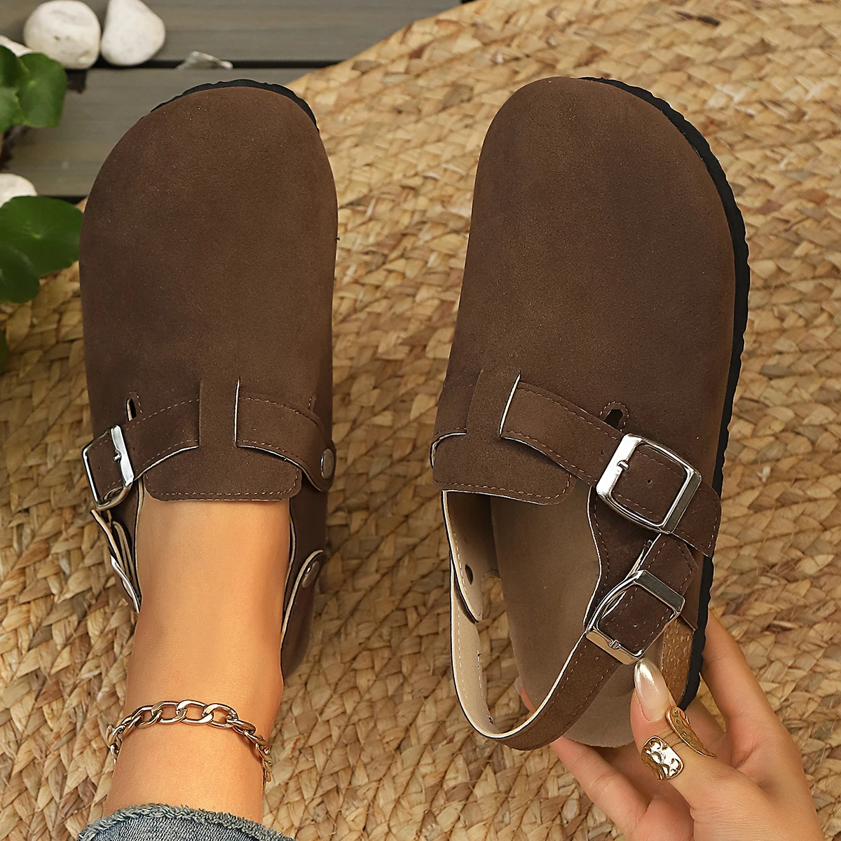 Women Closed Toe Flat Sandals Summer Lightweight Platform Shoes for Women Trend Casual Clogs Shoes Outdoor Flats Sandals Women