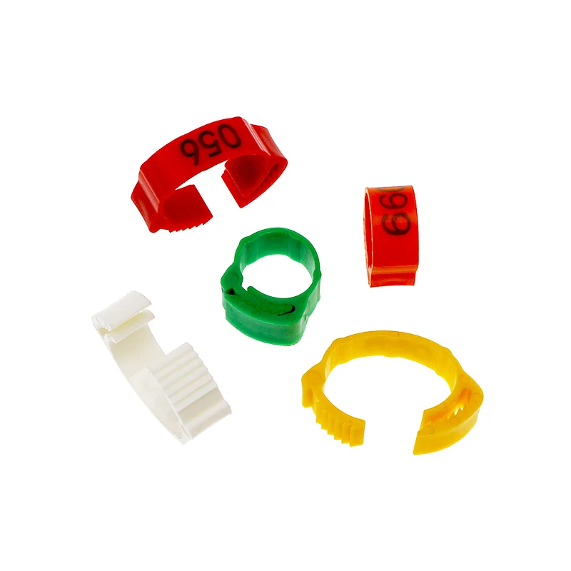 Adjustable Inner Diameter Snap-on Foot Ring Laser Print Digital Label bird foot rings birds foot rings 100 Pcs Chicken Duck Pigeon Leg Farm Label Identification