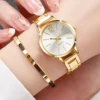 4pcs/set Women's Fashion Watch Set With Casual Style Small Dial Quartz Watch With Bracelet Set (Box Not Included) Gift For Girls 2