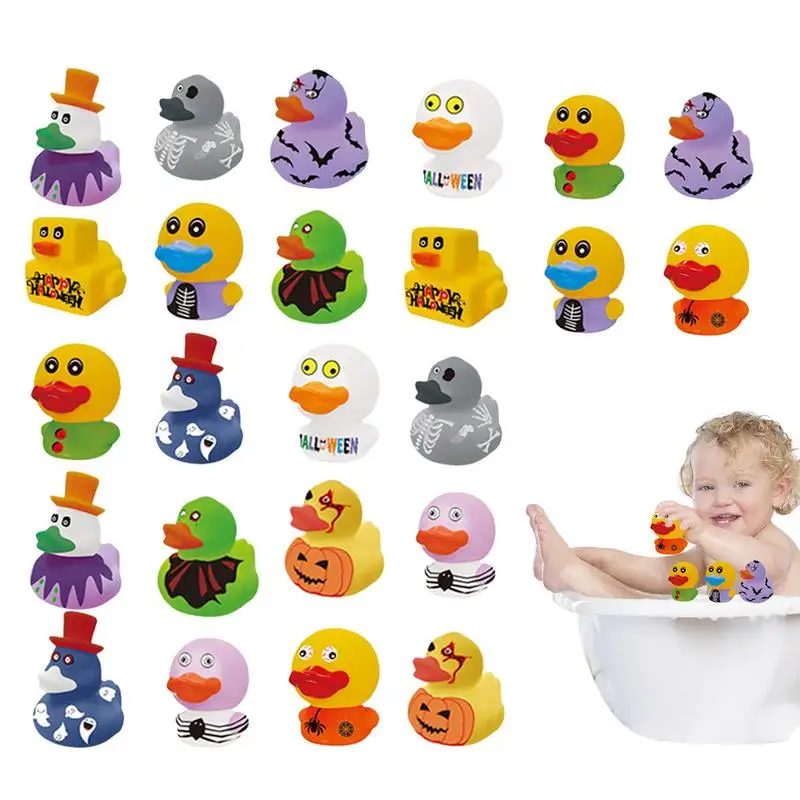 

Mini Halloween Duck Shower Duck Bath Toys 24pcs Mini Kids Duckies Assorted Fancy Rubber Ducks Floating Novelty Duck For Boy Girl