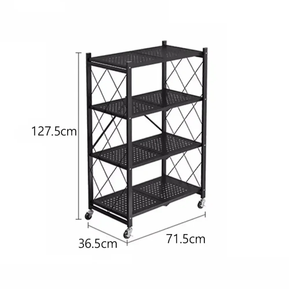 Foldable, No Installation Kitchen Rack Multi-layer Storage Rack Bookshelf Multifunctional Flower Storage Bookshelves