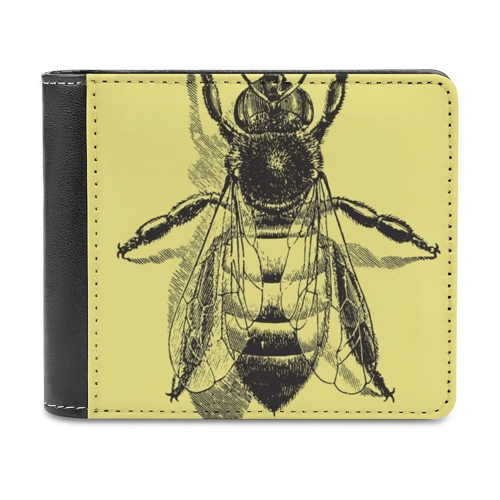Honey Bee-Vintage Scientific Illustration Soft Men Portafogli New Purse Porta Carte Di Credito Per Borse Maschili Portafoglio Uomo Bee Honey