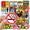10/30/50PCS Warning Stickers Danger Banning Skateboard Fridge Guitar Laptop Motorcycle Travel Classic Toy Cool Decals Sticker 4