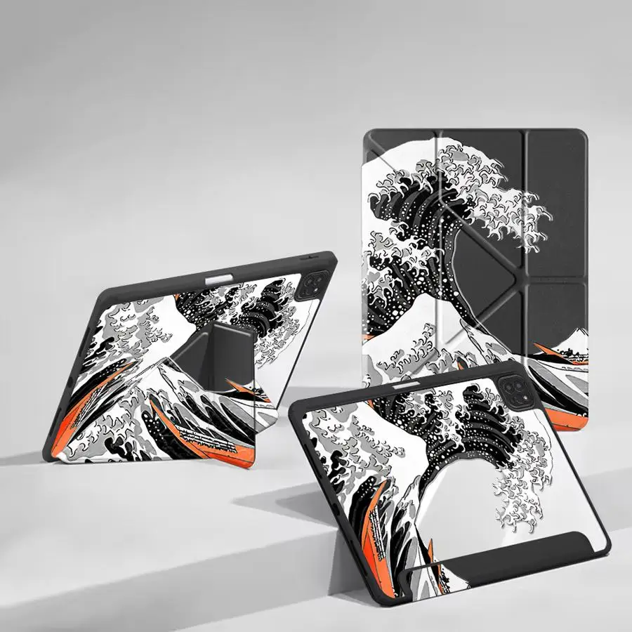 The Great Wave Tablet Case with Holder - Artistic Protective Cover