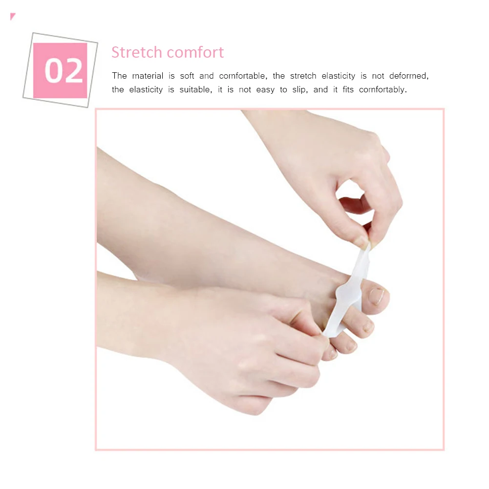 1Pair Finger Bunion Orthotics Protector Pain Relief Toe Splitter Spacer Soft Protective Toe Stretchers for Plantar Fasciitis toe separators toe corrector toe spreader finger toe separator toe protectors