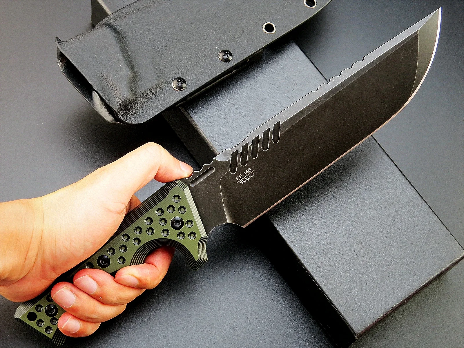 Eafengrow EF146 Fixed Knife 8mm Thick Sleipner Stainless Steel Blade G10 Handle Blade Knife EDC Tool Full Tang Heavy Duty 2