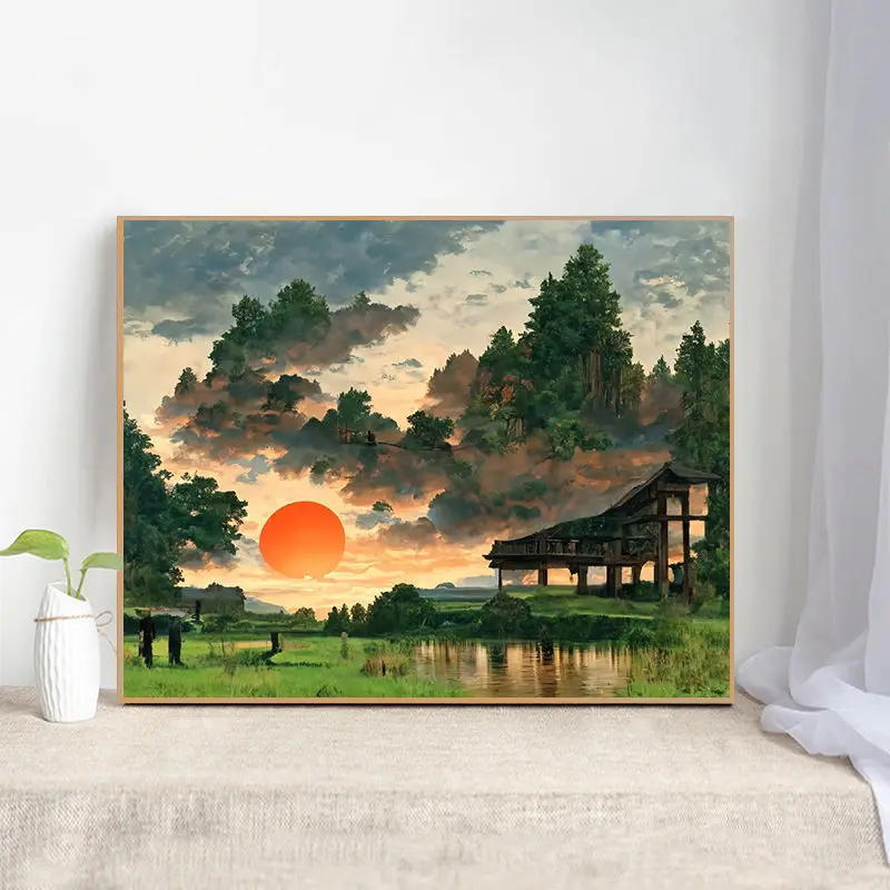 

2023 Various trend living room decorative painting fashion oil painting anime scenery handmade color painting