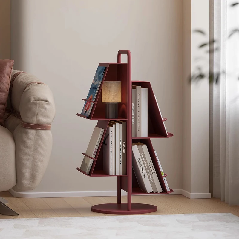 Minimalist Design Floor Bookshelf Home Newspaper Display Reading Storage Magazine Rack Sofa Side Table Creative Furniture FYMR