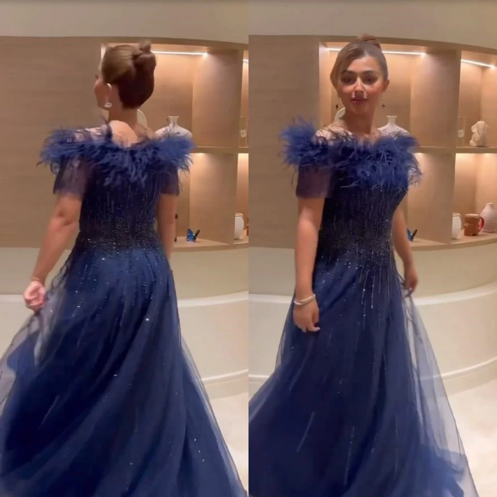 

Zhitomyr Exquisite High Quality Off-the-shoulder A-line Evening Dresses Tassel Paillette Organza Custom Dress