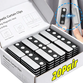 Clip di Chiusura Magnetica per Tende, Fibbie Magnetiche per Tende Oscuranti, Supporti per Zanzariere, Clip di Fissaggio per Schermi Finestra, Fissaggi Adesivi