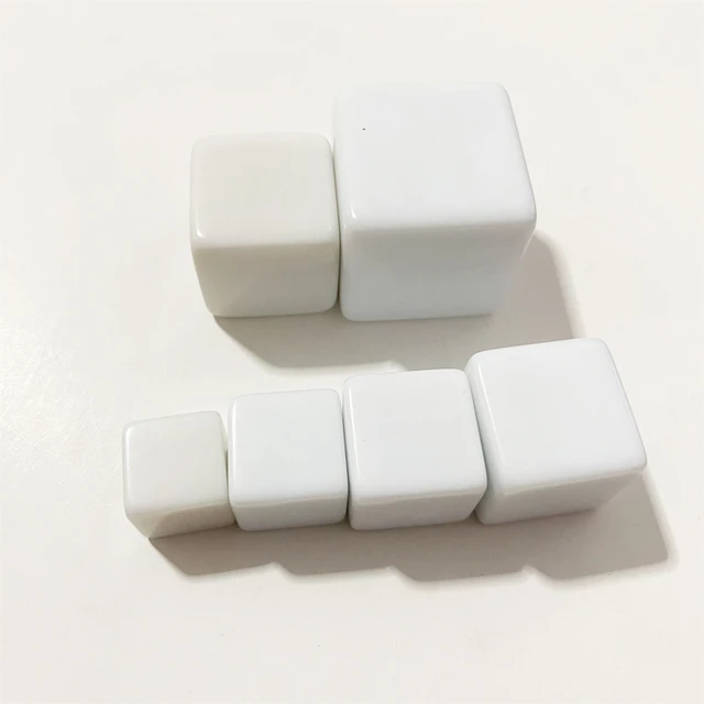 10pieces 12mm 14mm 16mm 18mm 20mm 25mm Glossy D6 White Blank Dice With  Square Angle Cube For Board Game Accessries - Board Game - AliExpress