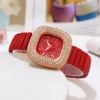 Women Fashion Business Diamond Elastic Band Quartz Watch 5