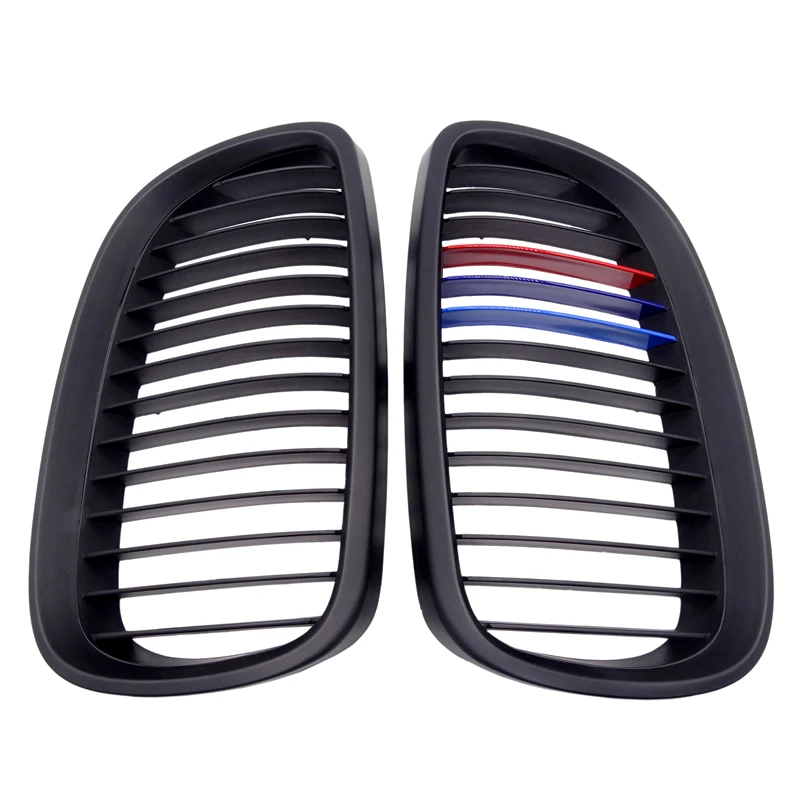 1 Pair for BMW E92 E93 3 Series 320i 328i 330i LCI 2006-2009 Gloss Matte M-color Replacement Front Bumper Kidney Grille Grills | Автомобили