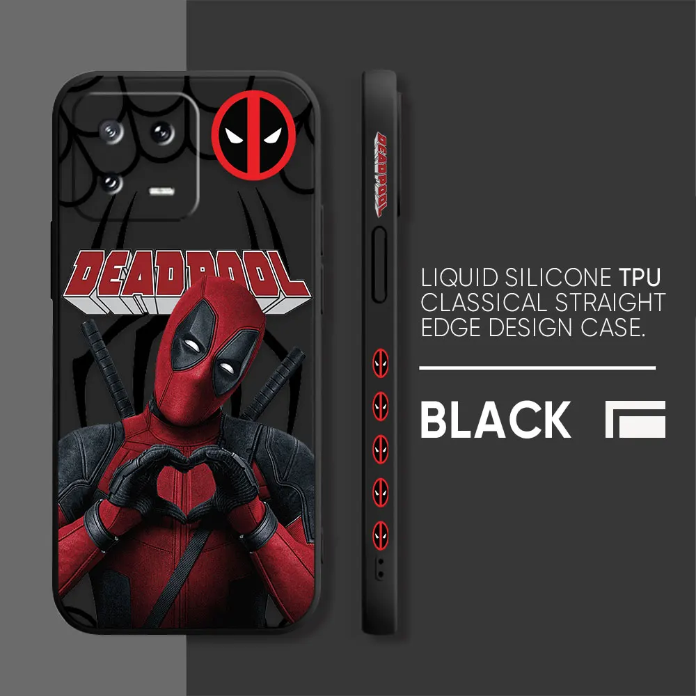 thumbnail image 1 of Phone Case For Xiaomi POCO F3 F4 F5 M2 M3 M4 M5 X2 X3 X4 X5 GT Pro 4G 5G Capa Funda Simple Liquid Silicone Case Marvel Deadpool, 1 of 5