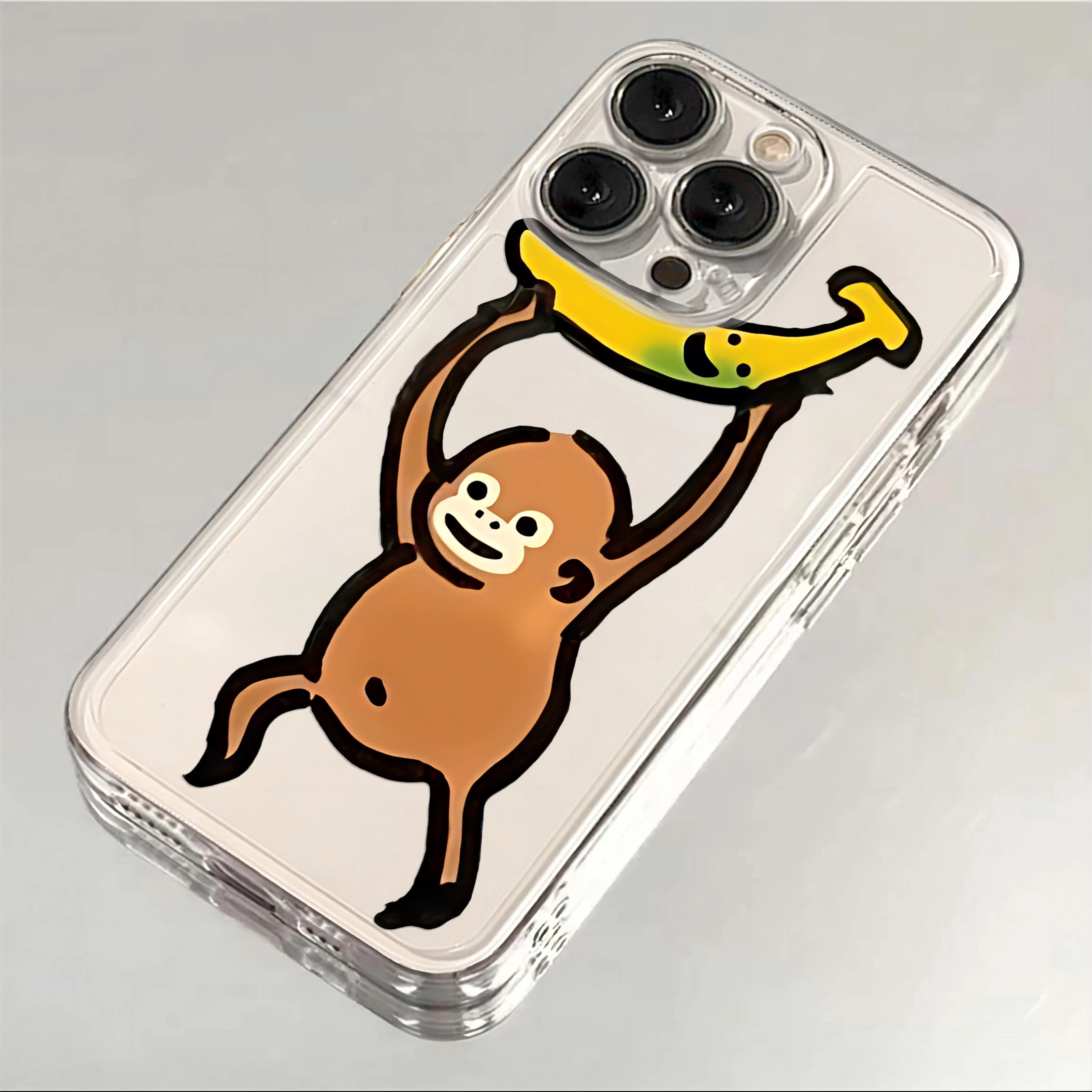 Luxury Cartoon Monkey Transparent Phone Case