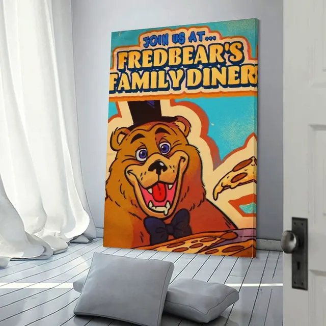  FNAF-Fredbear's Family Diner Pizza Poster 8 x 12 Inch Funny  Metal Tin Sign Game Room Man Cave Wall Decor : Home & Kitchen