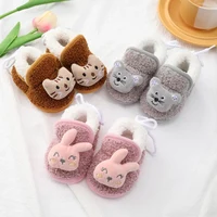 Baby Boots Cartoon Animal Winter Warm Plush Slippers Newborn Cotton Shoes Girls Soft Sole Anti-slip Toddler Indoor Home Shoes 2