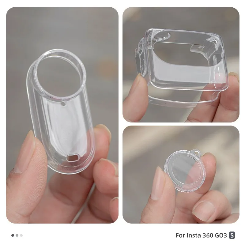 스트랩 렌즈 커버가 있는 부드러운 실리콘 보호 케이스 Insta360 GO 3S용 긁힘 방지 충격 방지 스킨 TPU 투명 소프트 커버