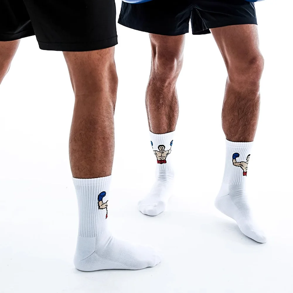 Original Men's Tall Boxers Boxer Sports Fitness Cotton Socks Towel Sole Combed Cotton Socks