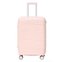 Ensembles de bagages 4 pièces Valise légère en PP (13/20/24/28 pouces) avec serrure TSA, roues silencieuses et design extensible - Voyage 5