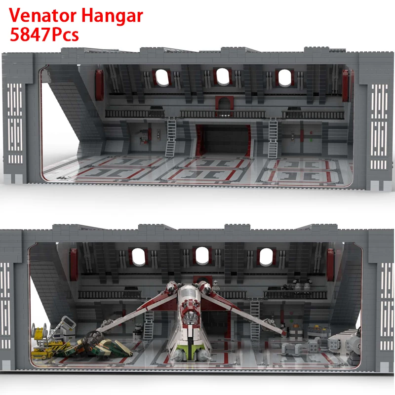 Moc Star Plan Venator Hangar Per Navi Spaziali Di Era The Ucs Gunship Laats/Fighters Building Blocks Fai Da Te Docking Bay Modello Giocattoli Regali