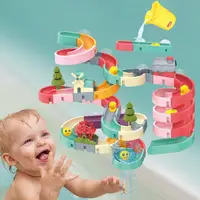 Baby Bath Toys DIY Assembling Track Bathroom Bathtub Kids Play Water Toy Set Duck Slide Toy For Children Toddler accessories 1