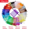 100Pcs/lot 7×9 9×12 10×15 13x18CM Organza Bags Jewelry Bag Wedding Party Decoration Drawable Bags Gift Pouches Jewelry Packaging
