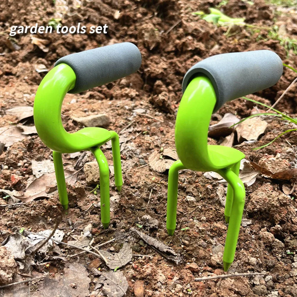 Earth Tille 느슨한 강철 포크, 감자 파기, 냄비 틸러 스폰지 커버, 강철 포크, 삼각형 대칭