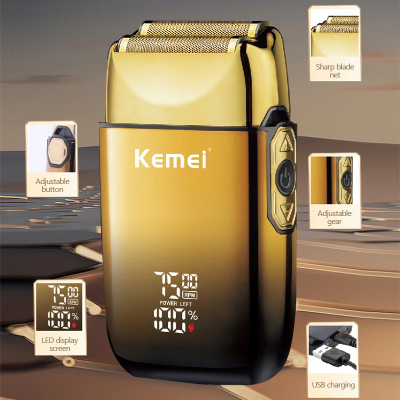 Kemei TX10 Electric Shaver Hair Rechargeable Beard Foil Razor For Men Bald Head Shaving for Men Machine BEST SELLERS