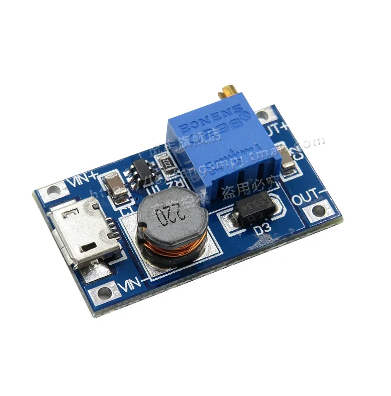 BSSY MT3608 DC-DC 부스터 모듈, 2A 부스터 보드, 입력 전압 2-24V, 최대 5, 9, 12,-28V 조절 가능