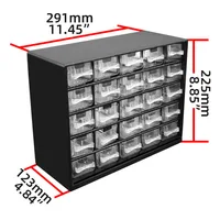 25 Multi-grid Drawer Parts Box Wall-mounted Screw Classification Component Box Tool Case electronic components Storage ToolBox 1