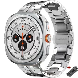 Luxury Titanium Metal Band for Men - Premium Watch Bracelet Strap (Silver - T)
