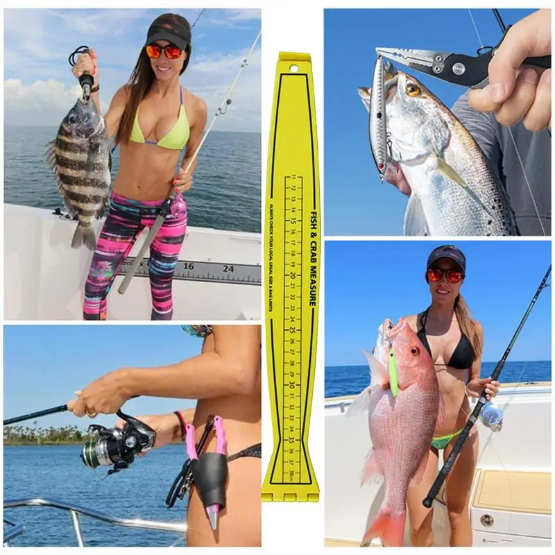 portable Fish Ruler Fish Measuring Board Crab & Fish Measure Device Marine Fishing Measuring Tool Foldable Fish Measuring Ruler