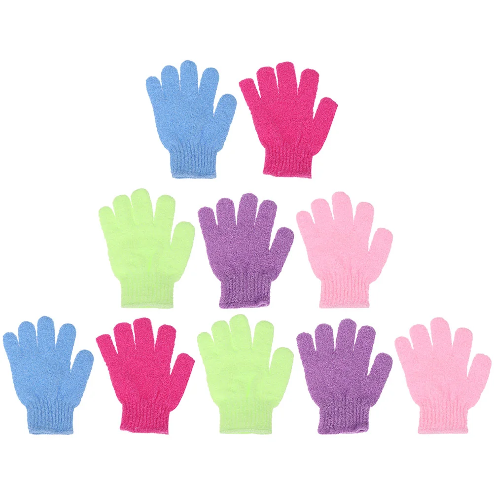 

10Pcs Exfoliator Shower Glove Deep Scrubbing Glove Bathing Accessory Mixed Color