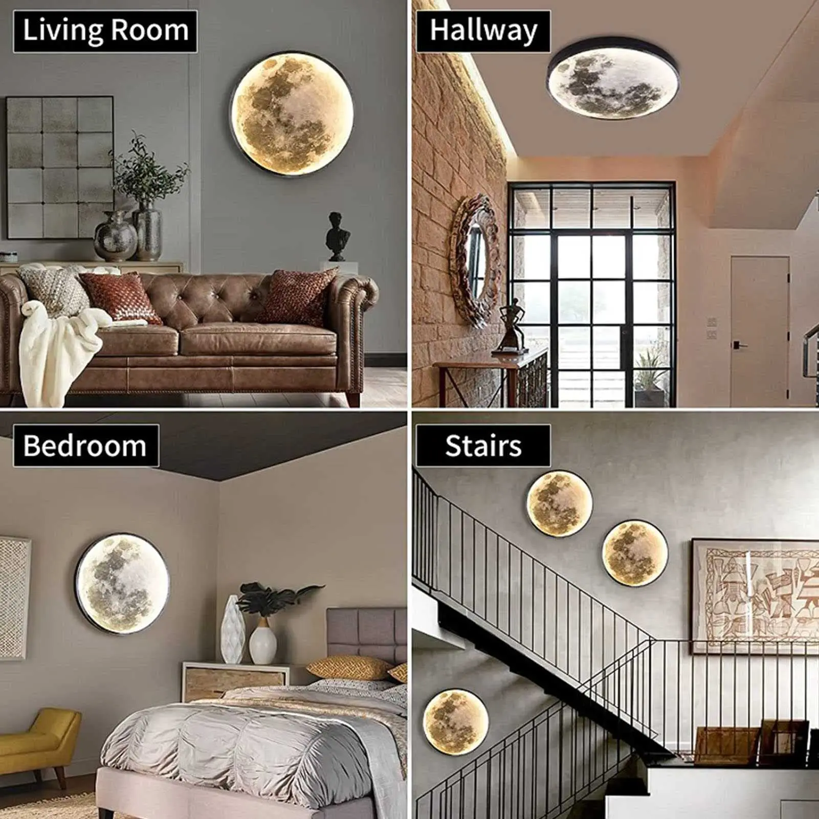 Nordic Moon Wall Light Creative Living Room Background Wall Lamp Simple Aisle Corridor Mural Lamp Bedroom Bedside
