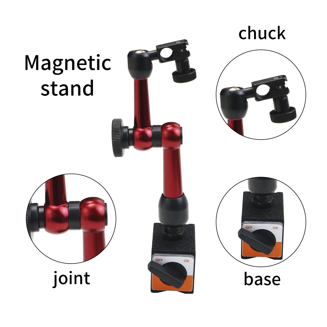 Description Picture 4 of itemShahe Mini Universal Magnetic Base Stand Holder For Indicators Magnetic Force 15KG