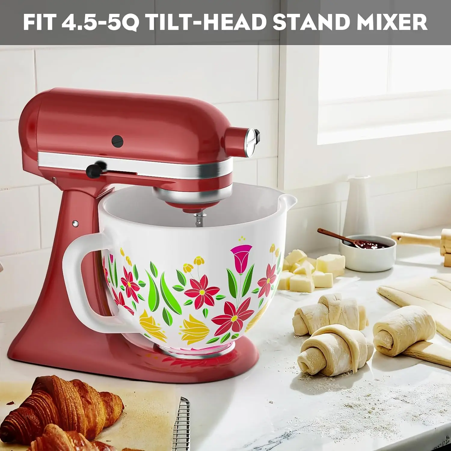 Food Grade Plastic Mixer Bowl Compatible with KITCHENAID TILT-HEAD STAND  MIXERS 4.5 And 5QT, Artisan 5KSM125, 5KSM150, 5KSM175, 5KSM7580, KSM150