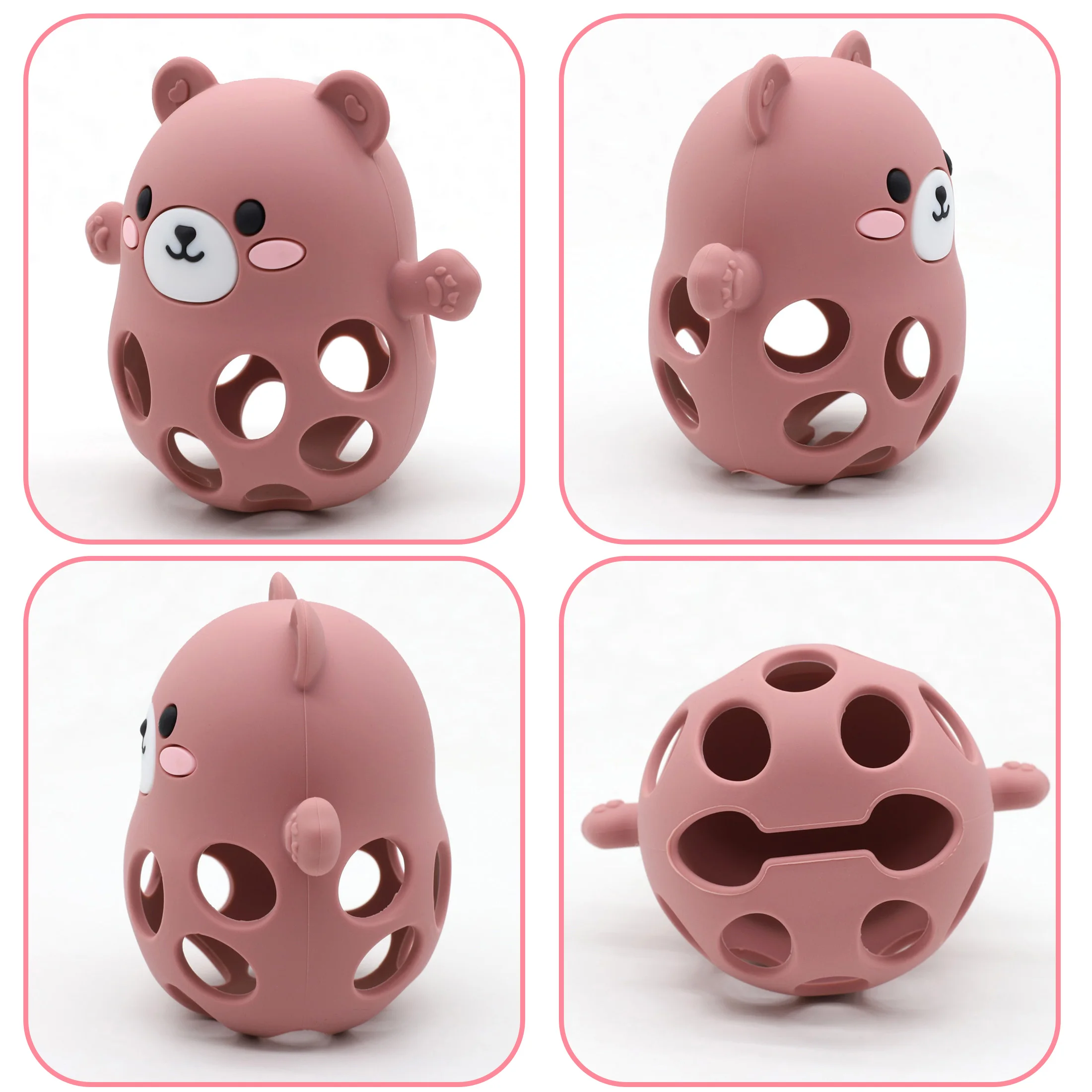 Silicone Bear-Shaped Teething and Sensory Toy