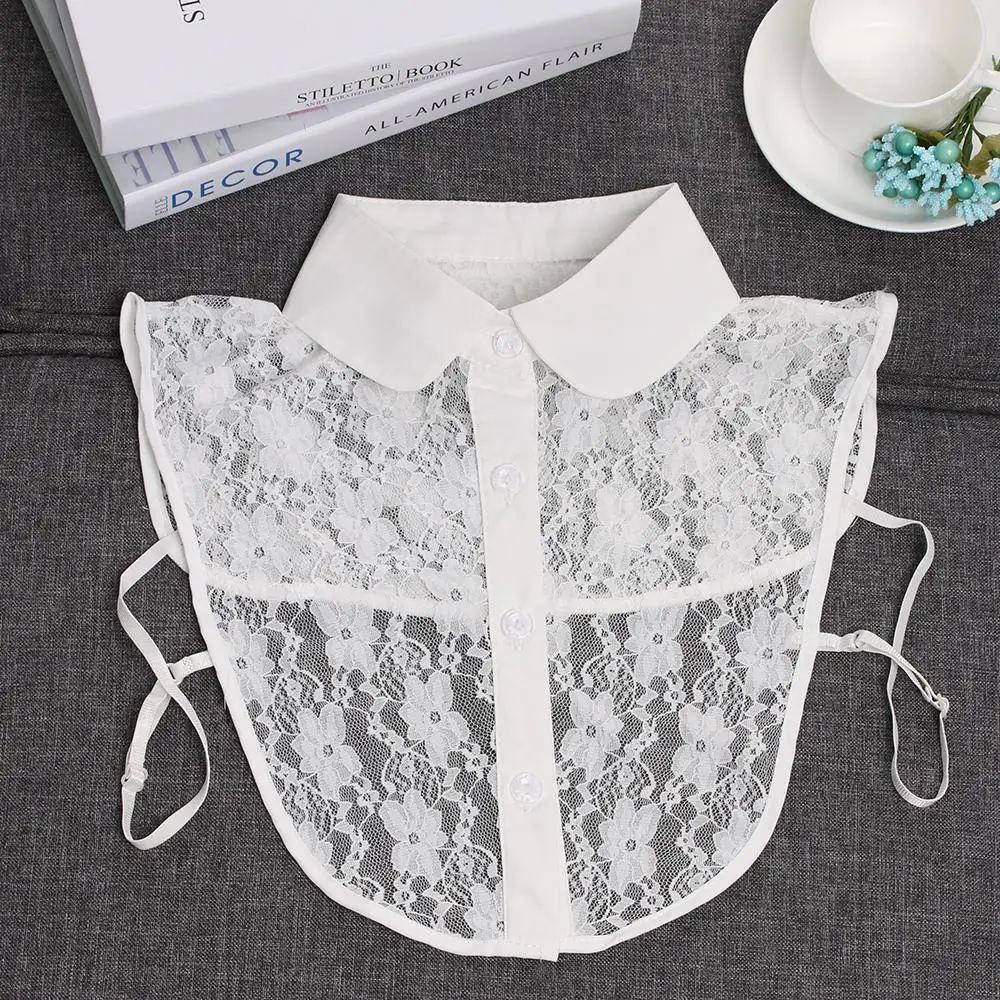 Fashion solid shirt lace false collar white black blouse vintage detachable collars women clothes accessories